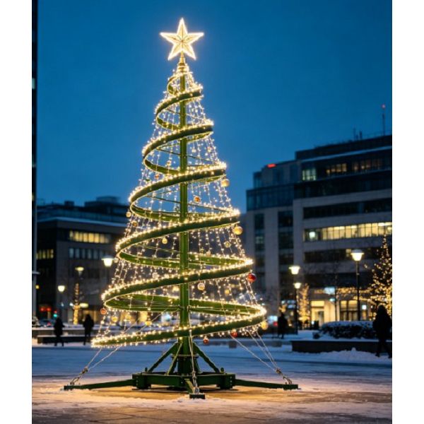 Spiraalinen joulukuusi tähtipäällä